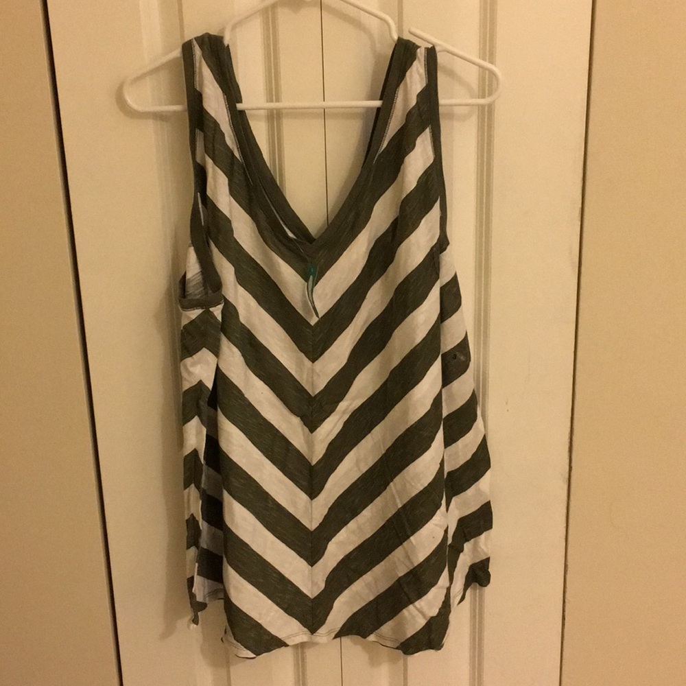 Maurices Green and White Tank Top